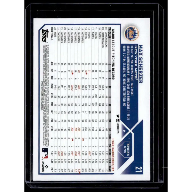 2023 Topps Rainbow Foil #21 Max Scherzer NM-MT New York Mets Baseball Card - Baseball Card Single
