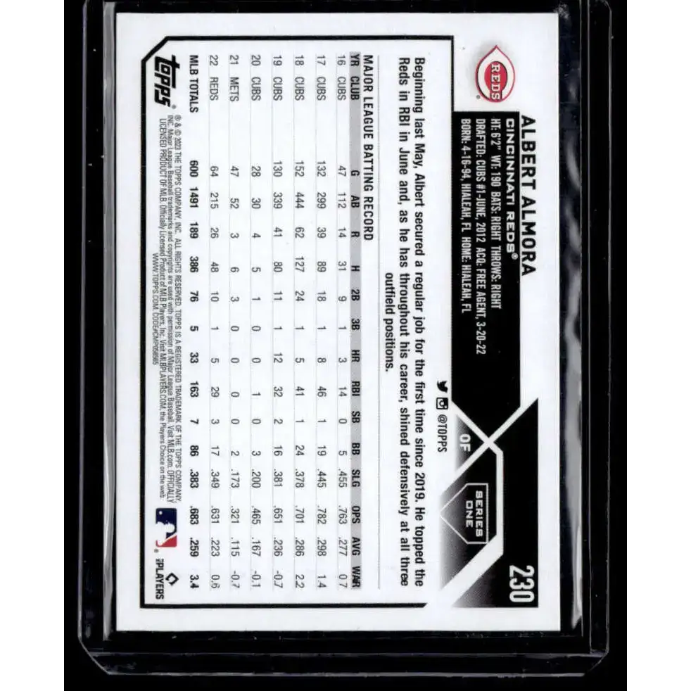 2023 Topps Rainbow Foil #230 Albert Almora NM-MT Cincinnati Reds Baseball Card - Baseball Card Single