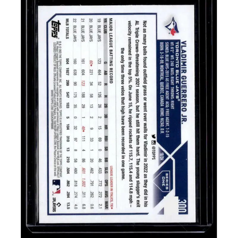 2023 Topps Rainbow Foil #300 Vladimir Guerrero Jr. NM-MT Toronto Blue Jays Baseball Card - Baseball Card Single