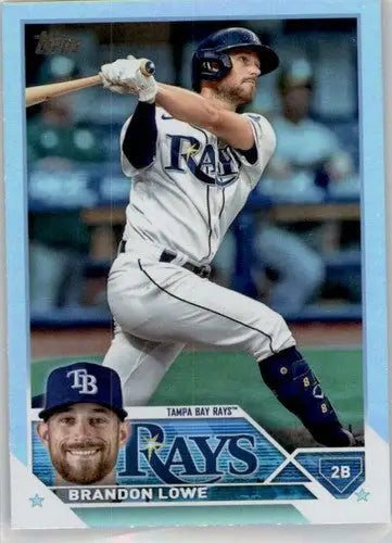2023 Topps Rainbow Foil Brandon Lowe baseball card with original gloss Rays NM-MT