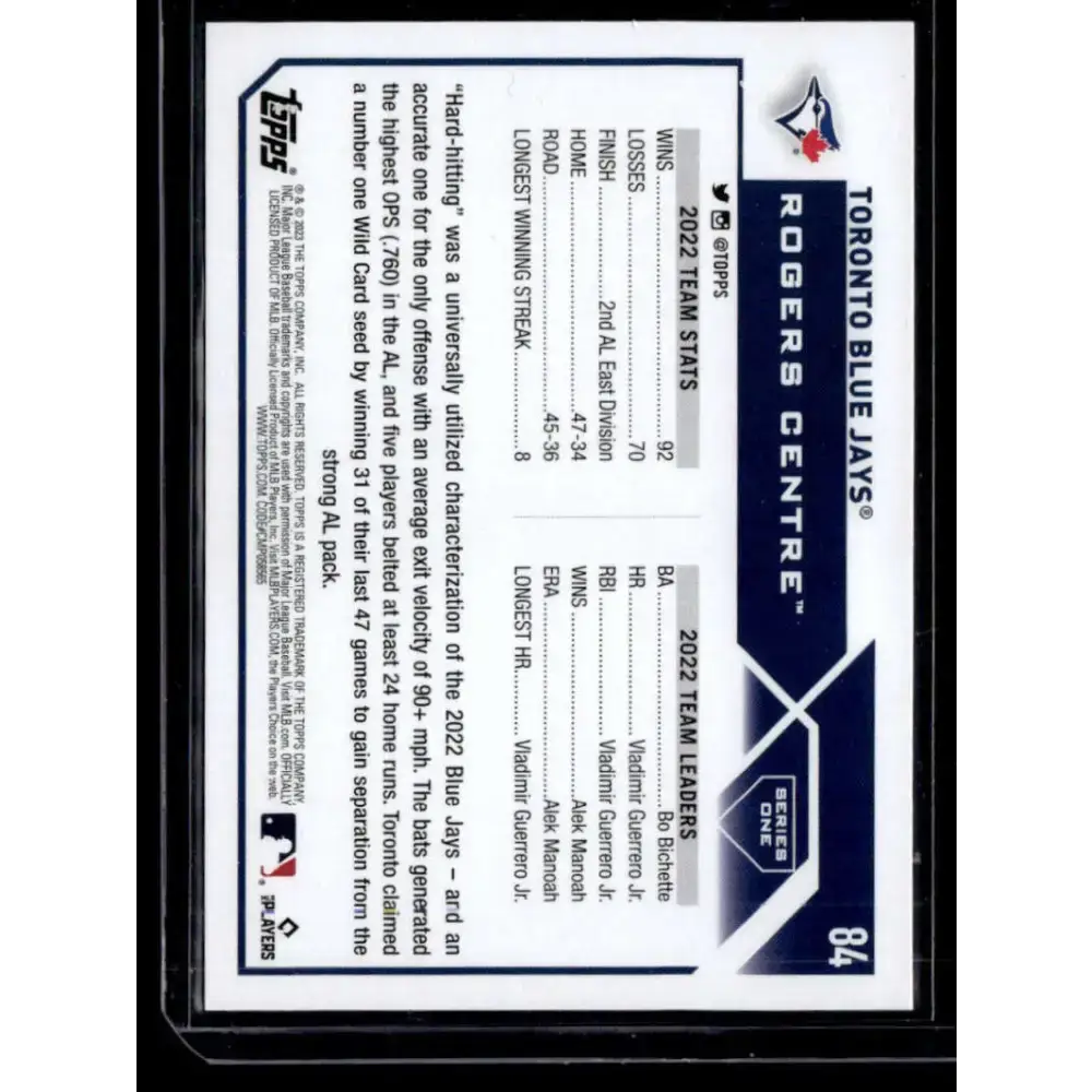 2023 Topps Rainbow Foil #84 Toronto Blue Jays NM-MT Team Card Baseball Card - Baseball Card Single