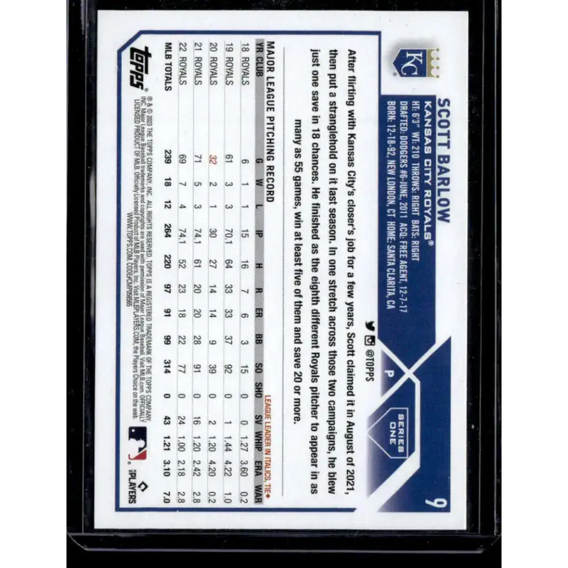 2023 Topps Rainbow Foil #9 Scott Barlow NM-MT Kansas City Royals Baseball Card - Baseball Card Single