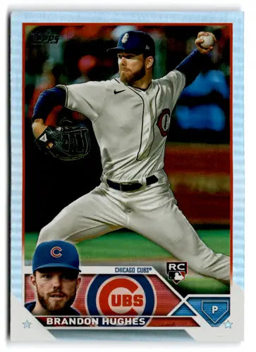 Original gloss 2023 Topps Rainbow Foil Brandon Hughes baseball card Cubs Rookie