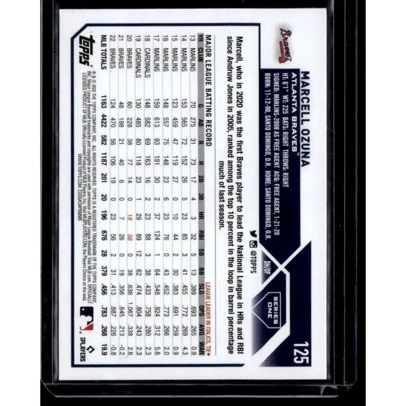 2023 Topps Royal Blue #125 Marcell Ozuna NM-MT Atlanta Braves Baseball Card - Baseball Card Single