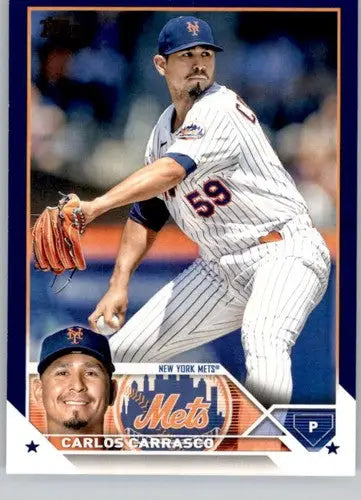 2023 Topps Royal Blue #161 Carlos Carrasco NM-MT Mets ID:76469 - Baseball Card Single