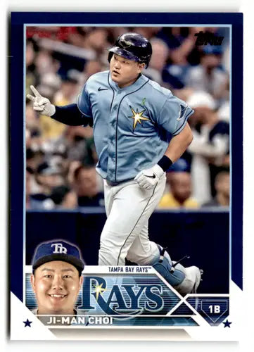 2023 Topps Royal Blue Ji-Man Choi baseball card with original gloss, Rays ID 49915