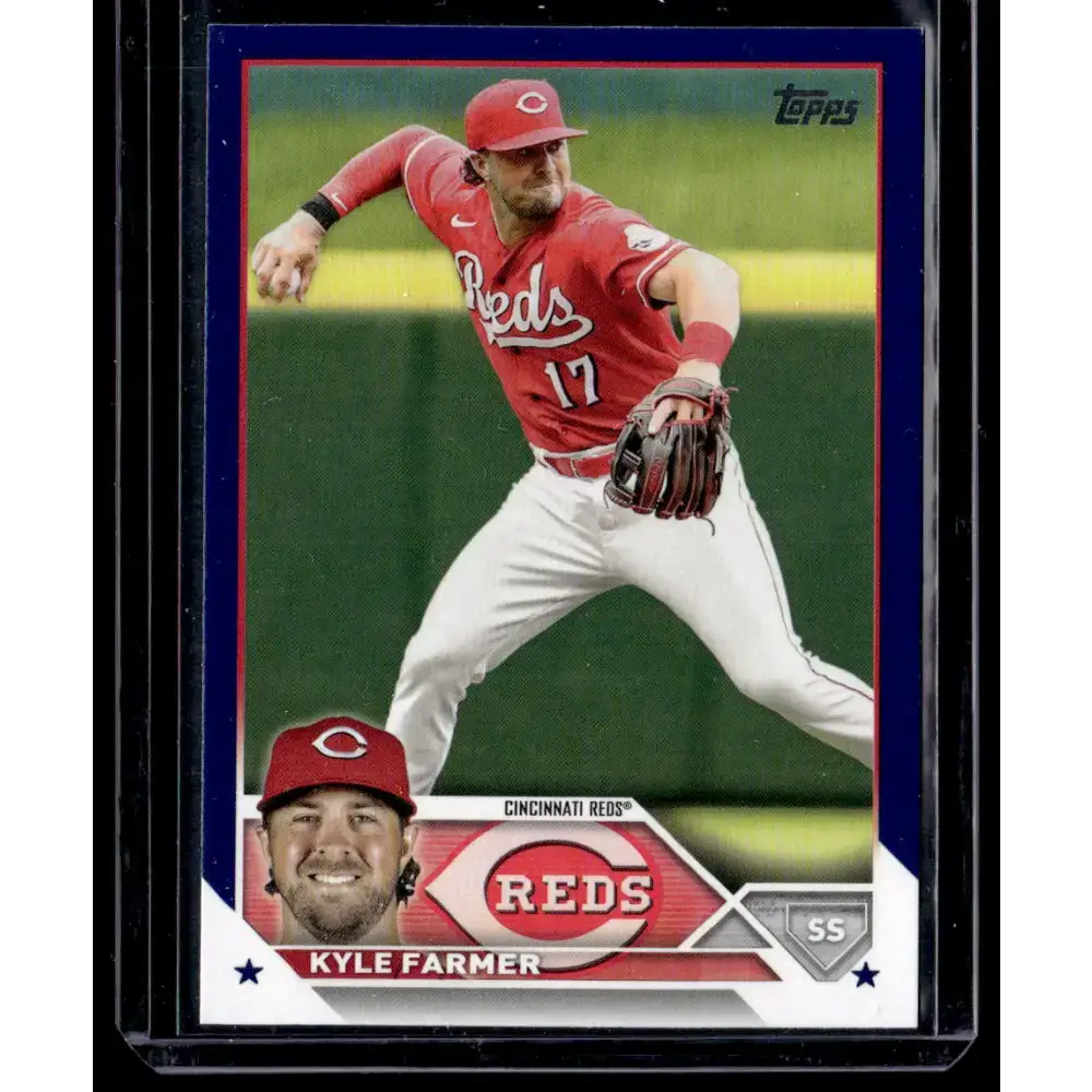2023 Topps Royal Blue #33 Kyle Farmer NM-MT Cincinnati Reds Baseball Card - Baseball Card Single