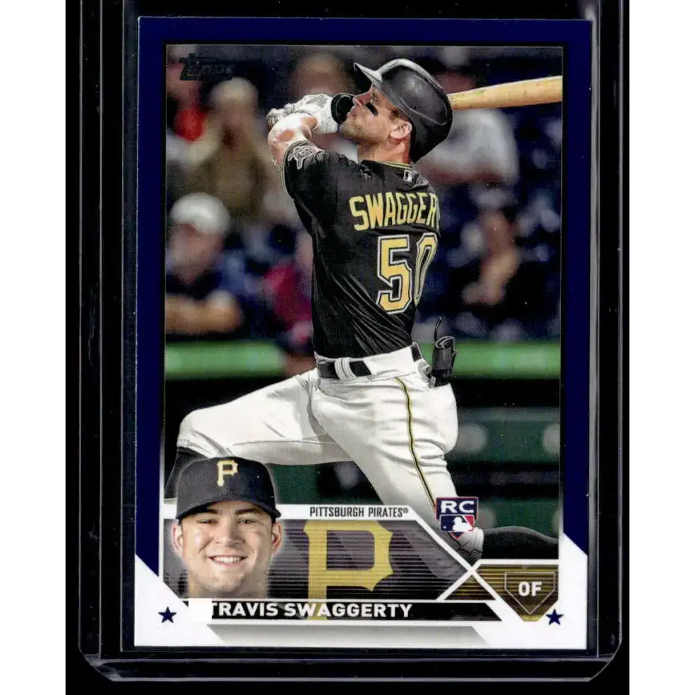 2023 Topps Royal Blue #67 Travis Swaggerty NM-MT RC Rookie Pittsburgh Pirates Baseball Card - Baseball Card Single
