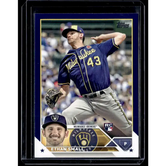 2023 Topps Royal Blue #87 Ethan Small NM-MT RC Rookie Milwaukee Brewers Baseball Card - Baseball Card Single