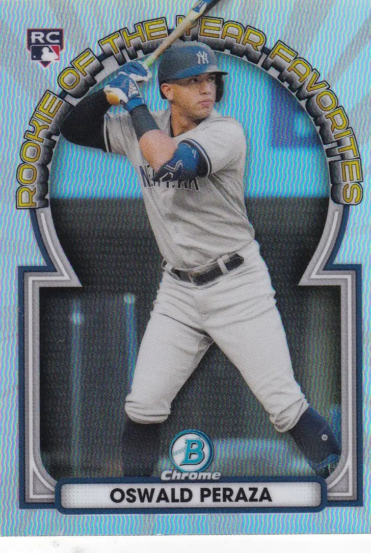 2023 TOPPS #ROYF-13 OSWALD PERAZA ROOKIE OF YEAR FAVORITES REFRACTOR- NEW YORK YANKEES - Baseball Card Single