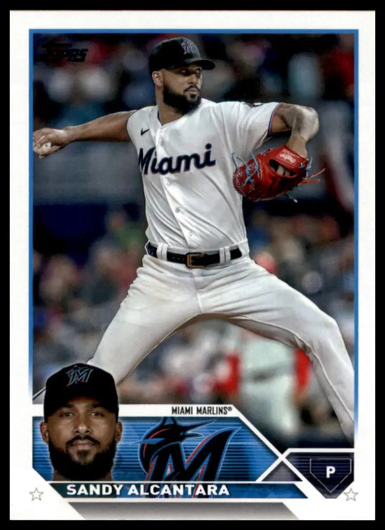 2023 Topps Sandy Alcantara 107 Miami Marlins Baseball NM - Baseball Card Single