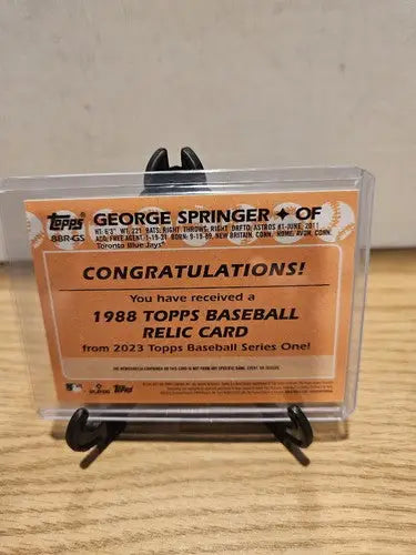 2023 Topps Series 2 George Springer Game Used Relic #88R-GS. (931o) - Baseball Card Single
