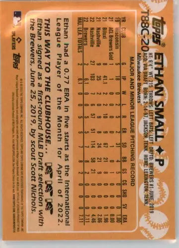 2023 Topps Series One Silver Packs Mojo Refractor #T88C-20 Ethan Small ID:57946 - Baseball Card Single