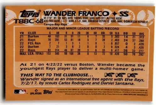 Wander Franco baseball card from 2023 Topps Series One Silver Packs Mojo Refractor