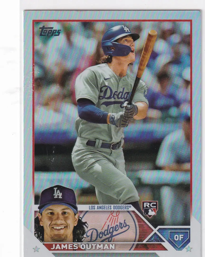 2023 TOPPS SERIES TWO #395 JAMES OUTMAN REFRACTOR- LOS ANGELES DODGERS - Baseball Card Single