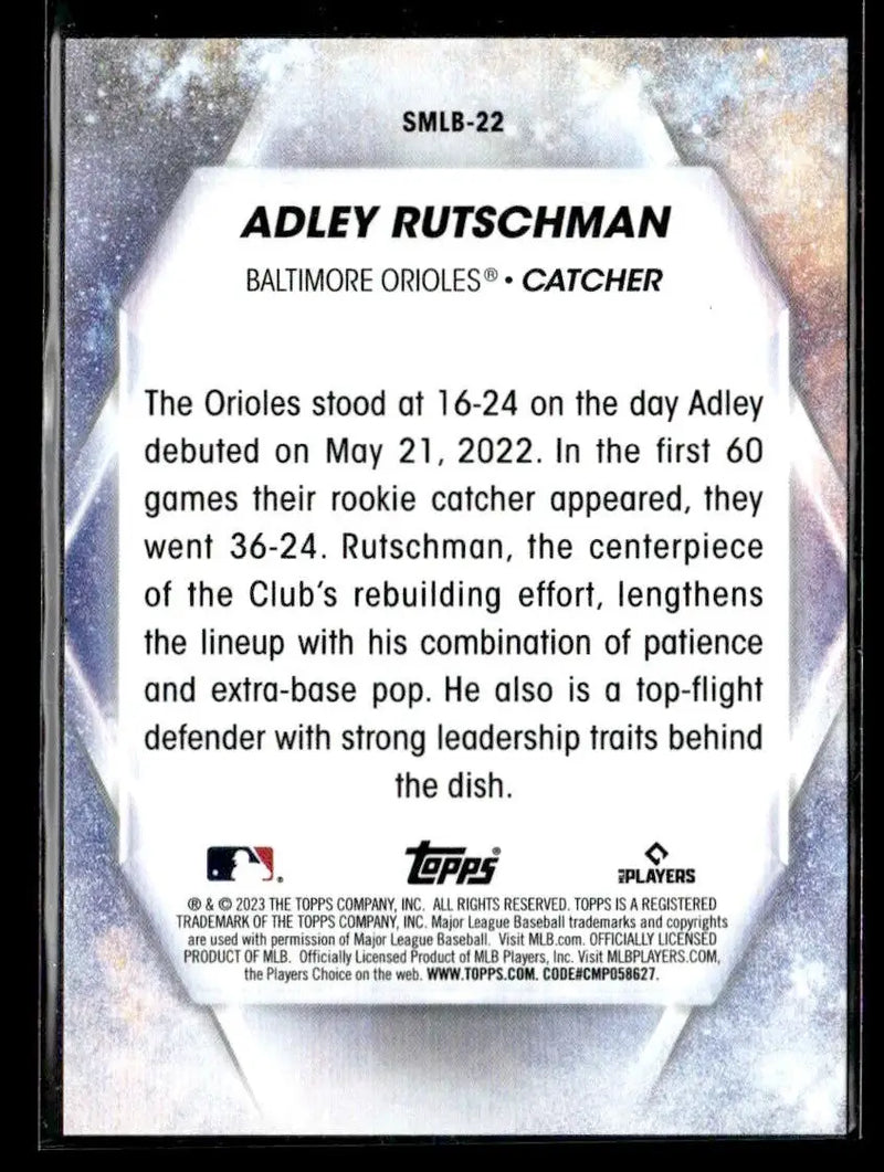 2023 Topps #SMLB-22 Adley Rutschman Stars of MLB - Baseball Card Single