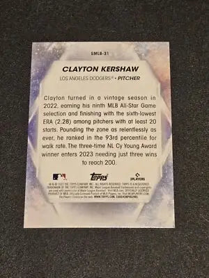 2023 Topps #SMLB-31 Clayton Kershaw Stars of MLB - Baseball Card Single