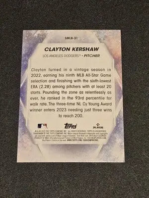 2023 Topps #SMLB-31 Clayton Kershaw Stars of MLB - Baseball Card Single