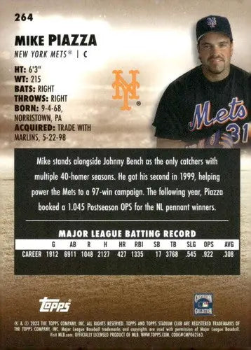 2023 Topps Stadium Club #264 Mike Piazza NM-MT Mets ID:67604 - Baseball Card Single