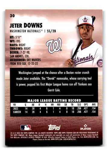 2023 Topps Stadium Club Red Foil #30 Jeter Downs NM-MT RC Rookie Nation ID:67928 - Baseball Card Single