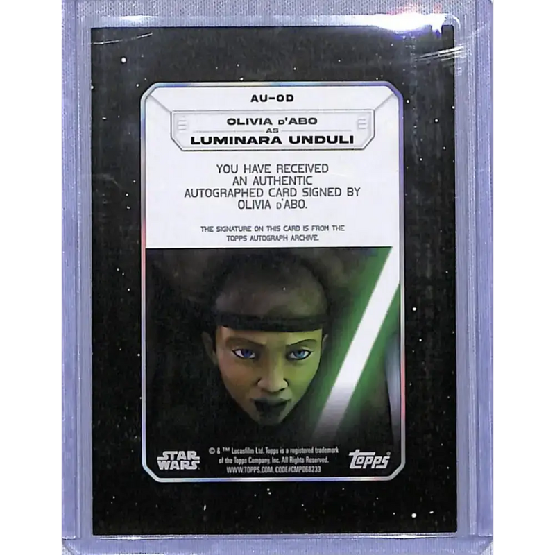2023 Topps Star Wars #AU-OD Luminara Unduli NM-MT Auto 18/75 - Star Wars Card Single