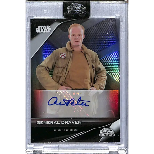 2023 Topps Star Wars Chrome Black Refractor #A-AP Alistair Petrie as General Draven NM-MT Auto NonSport Card - Star