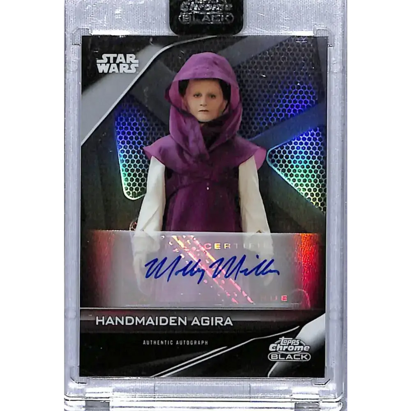 2023 Topps Star Wars Chrome Black Refractor #A-MM Molly Miller as Handmaiden Agira NM-MT Auto NonSport Card - Star Wars