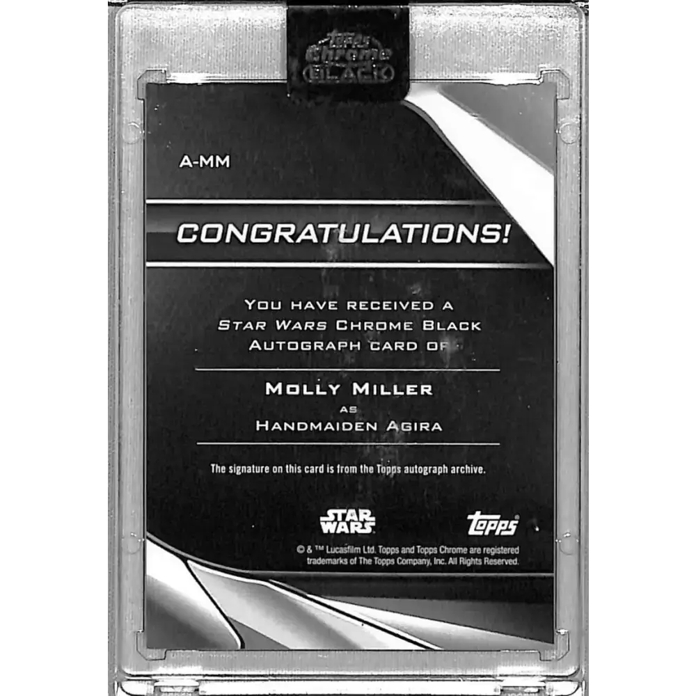 2023 Topps Star Wars Chrome Black Refractor #A-MM Molly Miller as Handmaiden Agira NM-MT Auto NonSport Card - Star Wars