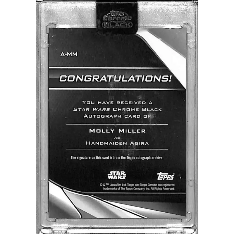 2023 Topps Star Wars Chrome Black Refractor #A-MM Molly Miller as Handmaiden Agira NM-MT Auto NonSport Card - Star Wars