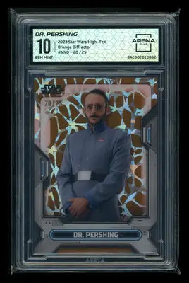 2023 Topps Star Wars High-Tek Orange Diffractor Dr. Pershing 20/25 #27 AC 10 - Star Wars Card Single