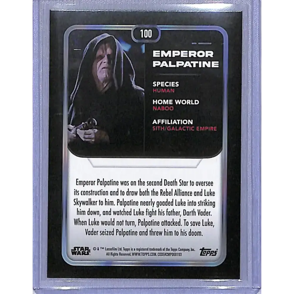 2023 Topps Star Wars Orange #100 Emperor Palpatine NM-MT 081/299 - Star Wars Card Single
