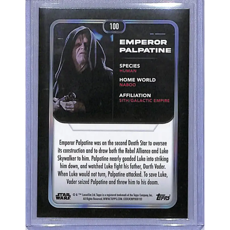 2023 Topps Star Wars Orange #100 Emperor Palpatine NM-MT 081/299 - Star Wars Card Single