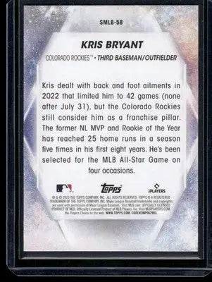 2023 Topps Stars of MLB Kris Bryant #SMLB-58 Baseball - Baseball Card Single