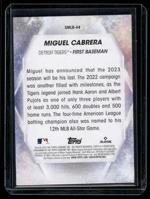 2023 Topps Stars of MLB Miguel Cabrera #SMLB-44 Baseball - Baseball Card Single