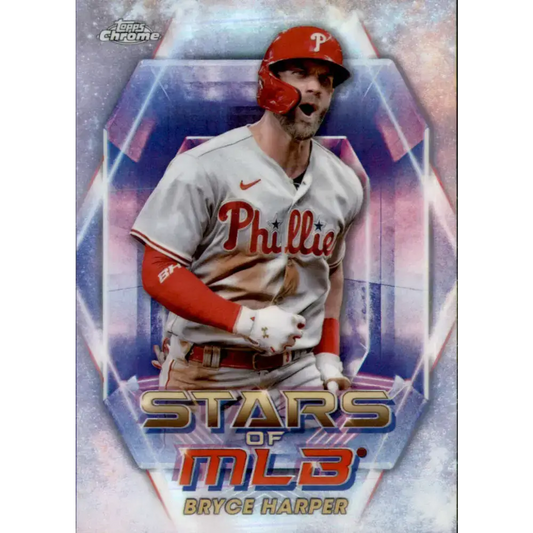 2023 Topps Stars of the MLB Chrome Refractor #SMLBC-14 Bryce Harper NM-MT Philadelphia Phillies Baseball Card
