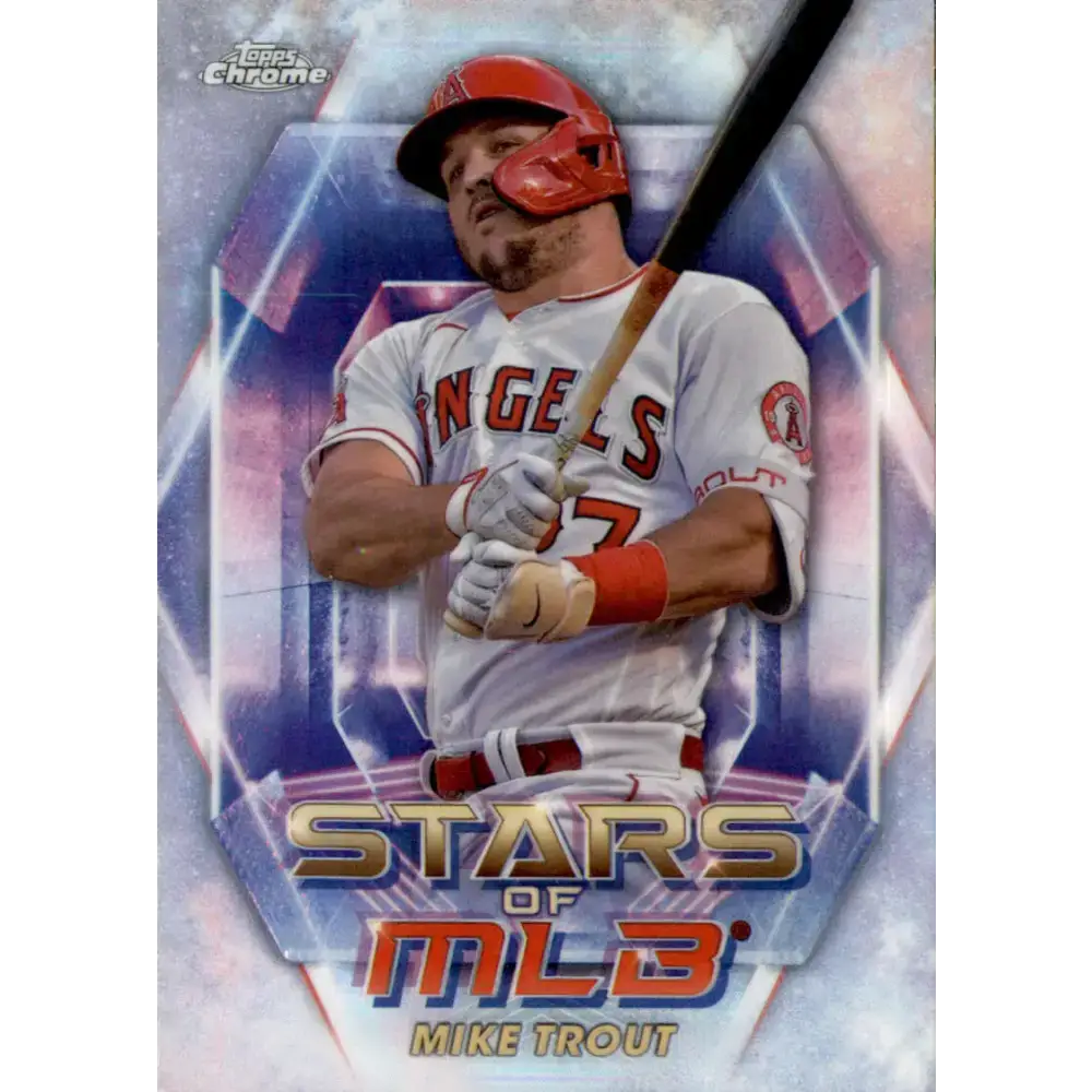 2023 Topps Stars of the MLB Chrome Refractor #SMLBC-2 Mike Trout NM-MT Los Angeles Angels Baseball Card - Baseball Card