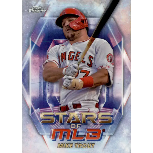 2023 Topps Stars of the MLB Chrome Refractor #SMLBC-2 Mike Trout NM-MT Los Angeles Angels Baseball Card - Baseball Card