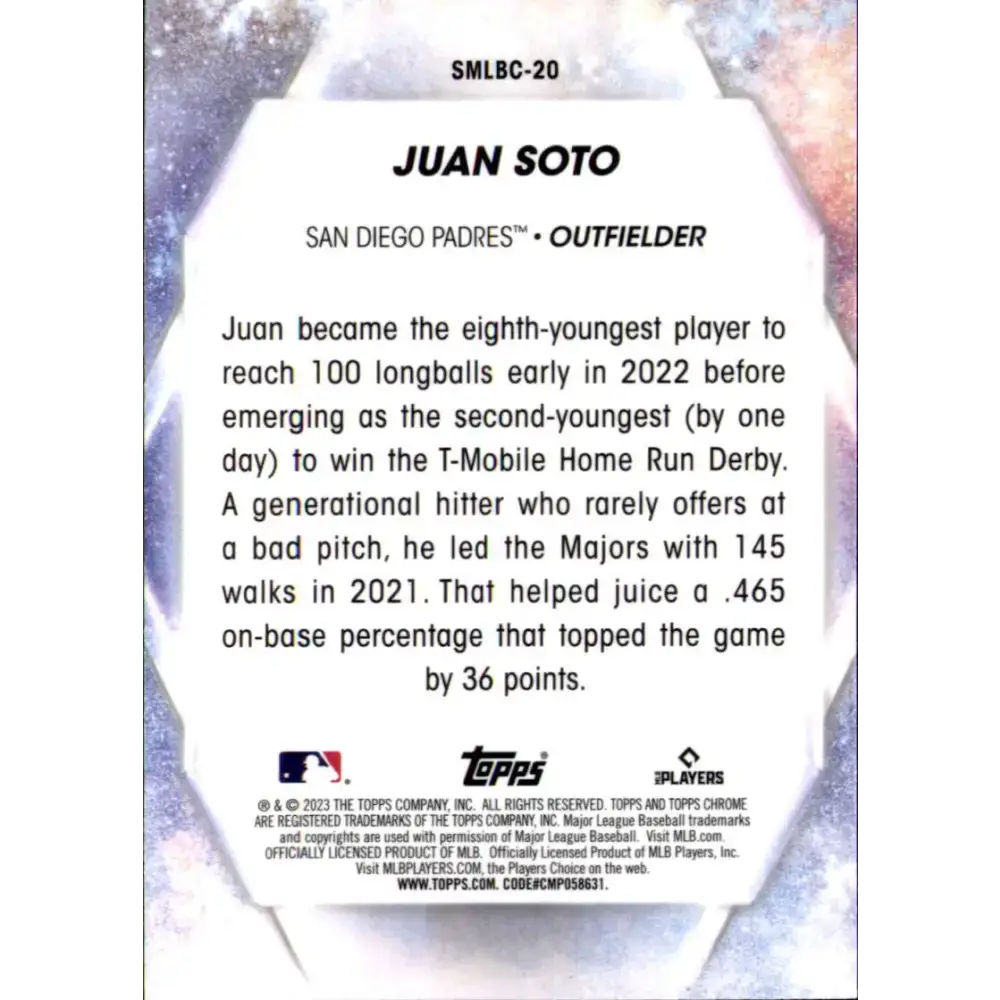 2023 Topps Stars of the MLB Chrome Refractor #SMLBC-20 Juan Soto NM-MT San Diego Padres Baseball Card - Baseball Card