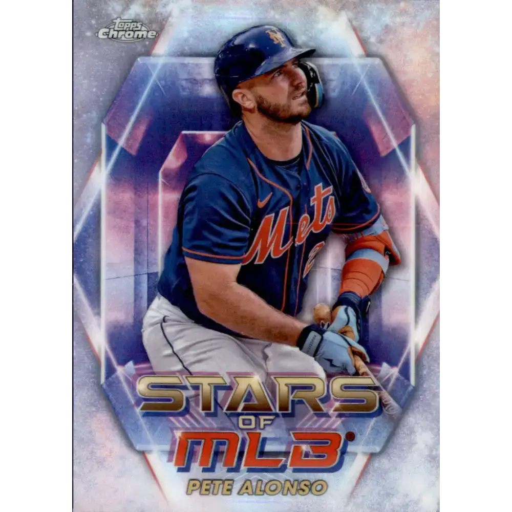 2023 Topps Stars of the MLB Chrome Refractor #SMLBC-24 Pete Alonso NM-MT New York Mets Baseball Card - Baseball Card