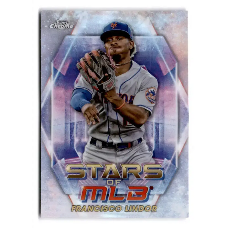 2023 Topps Stars of the MLB Chrome Refractor #SMLBC-28 Francisco Lindor NM-MT New York Mets Baseball Card - Baseball