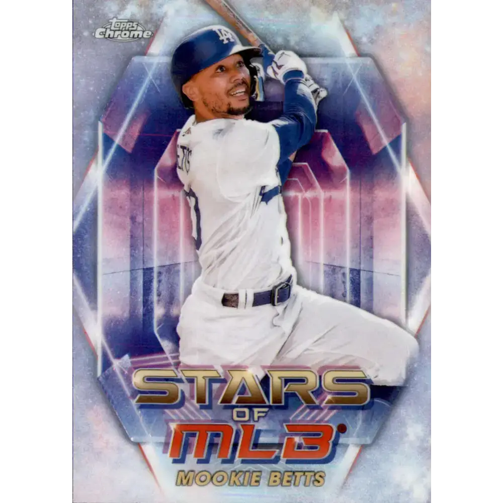 2023 Topps Stars of the MLB Chrome Refractor #SMLBC-9 Mookie Betts NM-MT Los Angeles Dodgers Baseball Card - Baseball