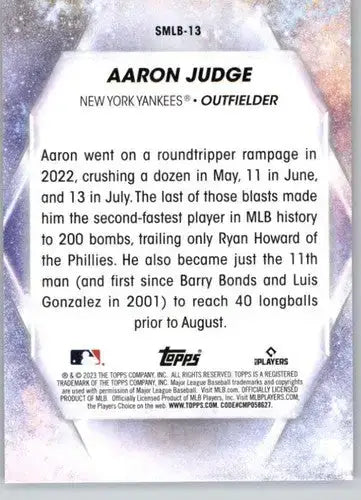 2023 Topps Stars of the MLB #SMLB-13 Aaron Judge NM-MT Yankees ID:54035 - Baseball Card Single