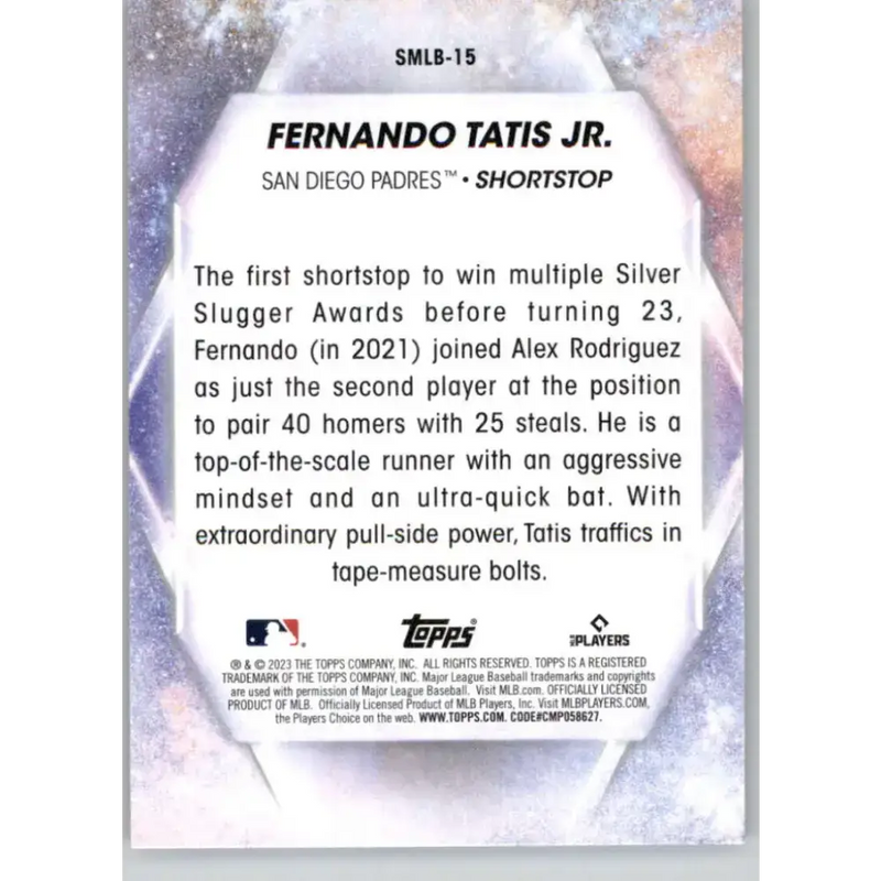 2023 Topps Stars of the MLB #SMLB-15 Fernando Tatis Jr. NM-MT San Diego Padres Baseball Card - Baseball Card Single
