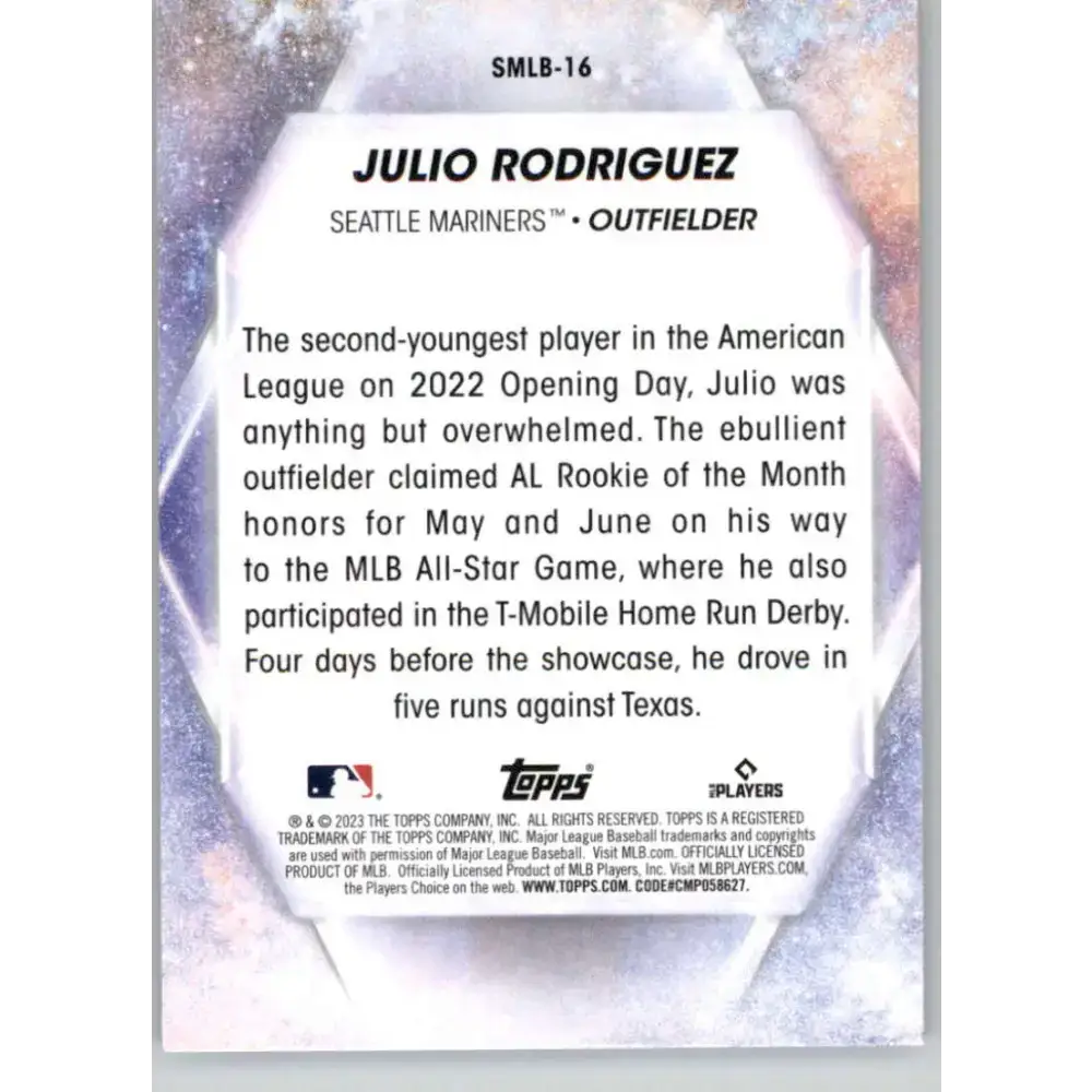 2023 Topps Stars of the MLB #SMLB-16 Julio Rodriguez NM-MT Seattle Mariners Baseball Card - Baseball Card Single