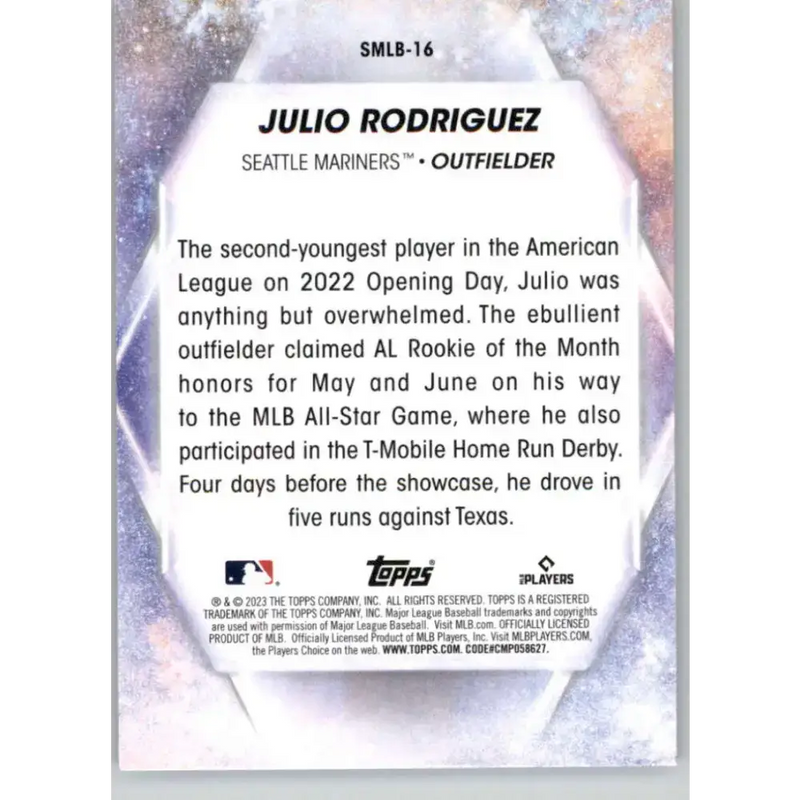 2023 Topps Stars of the MLB #SMLB-16 Julio Rodriguez NM-MT Seattle Mariners Baseball Card - Baseball Card Single