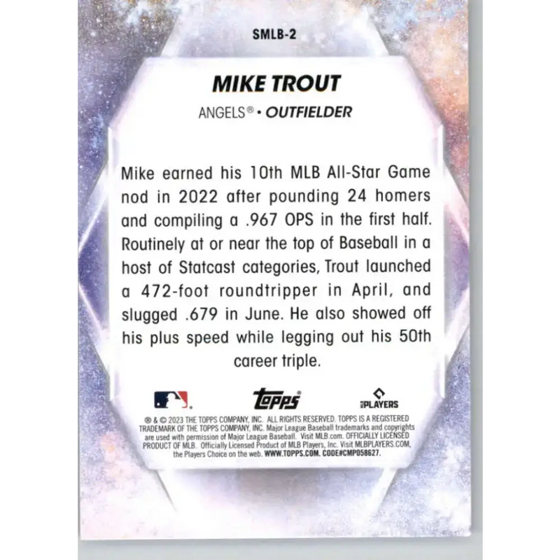 2023 Topps Stars of the MLB #SMLB-2 Mike Trout NM-MT Los Angeles Angels Baseball Card