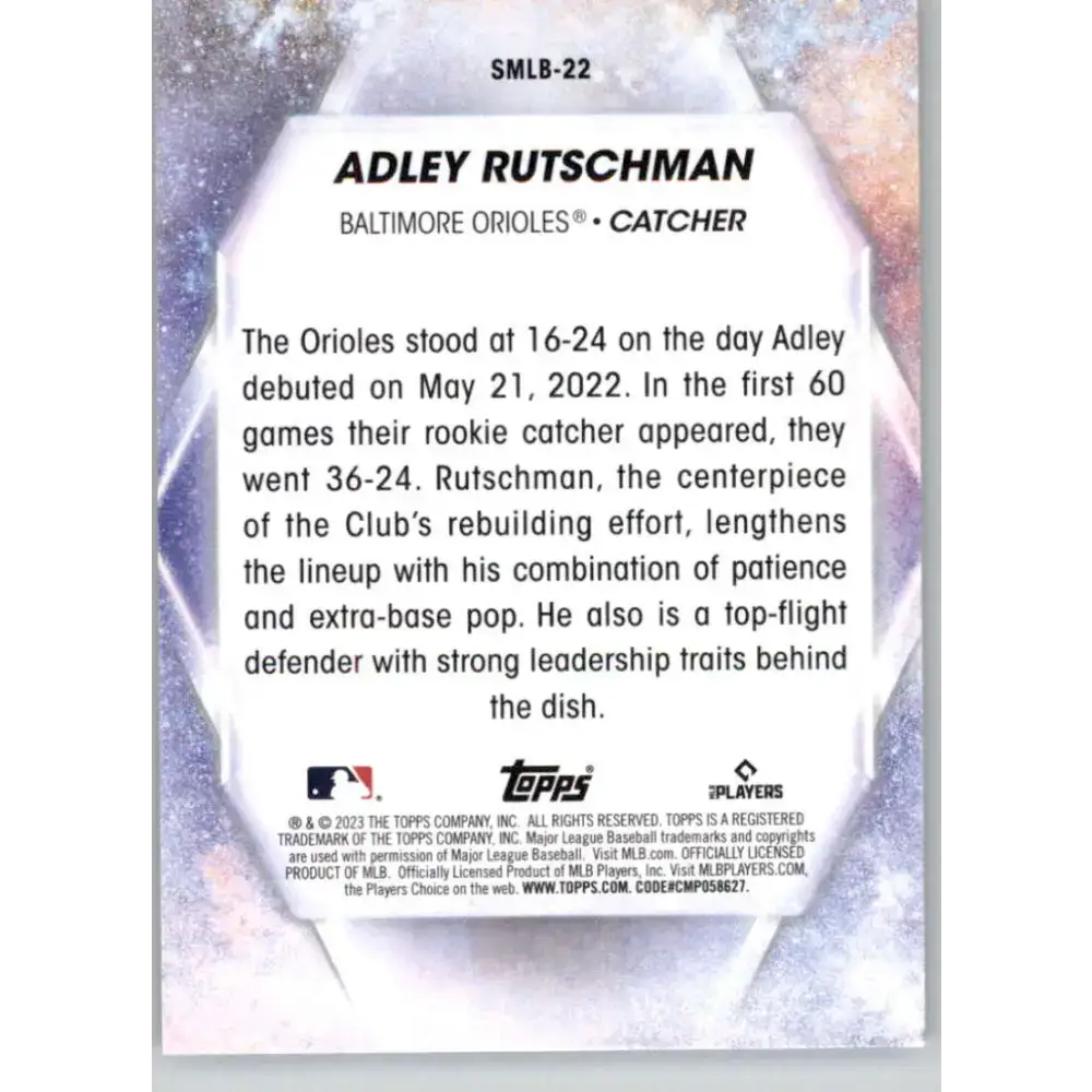 2023 Topps Stars of the MLB #SMLB-22 Adley Rutschman NM-MT Baltimore Orioles Baseball Card - Baseball Card Single