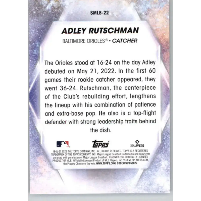 2023 Topps Stars of the MLB #SMLB-22 Adley Rutschman NM-MT Baltimore Orioles Baseball Card - Baseball Card Single