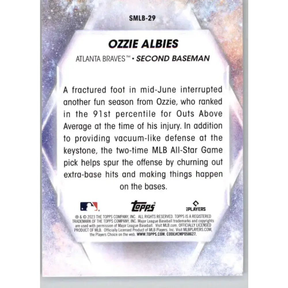 2023 Topps Stars of the MLB #SMLB-29 Ozzie Albies NM-MT Atlanta Braves Baseball Card - Baseball Card Single