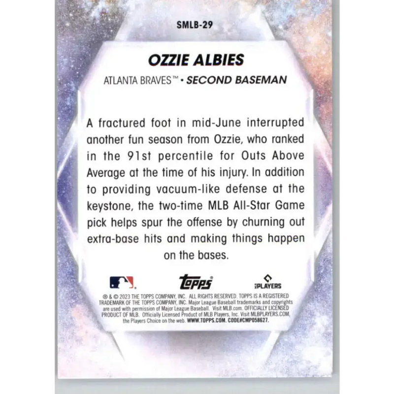 2023 Topps Stars of the MLB #SMLB-29 Ozzie Albies NM-MT Atlanta Braves Baseball Card - Baseball Card Single